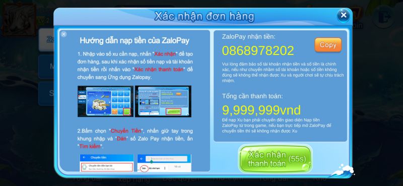 Hệ thống đổi thưởng Triệu Vân Săn Cá